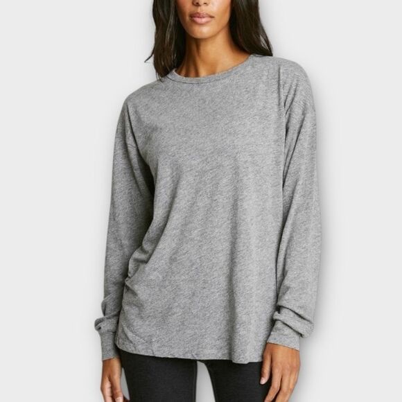 Year of Ours Boyfriend Long Sleeve Top Relaxed Fit in Heather Grey Size XS NWT - Picture 1 of 7